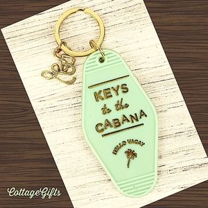 Retro Repro Vtg Motel Keys to the Cabana